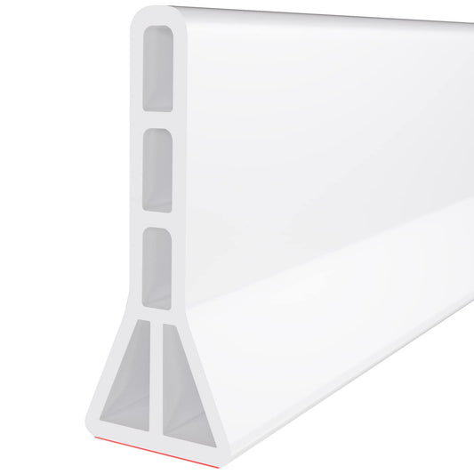3" High Shower Threshold Water Dam 118 IN Collapsible Shower Water Splash Guard for Curbless Shower Threshold Barrier Water Stopper for Wet and Dry Separation Bathroom and Kitchen (White)