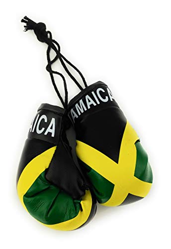 Mini Boxing Gloves for Rear View Mirror - Jamaica Color