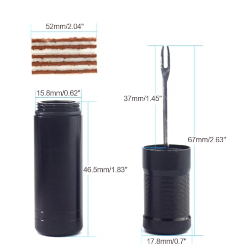 Tubeless Bike Tire Repair Kit - Quick Puncture Repair with Tool & 15 Strips