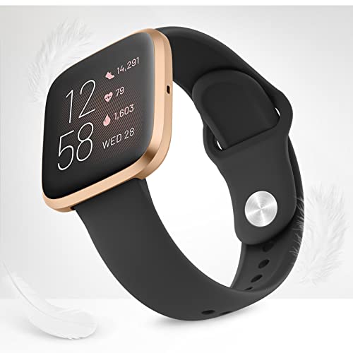 Silicone Sport Watch Band for Versa 2, Versa Lite & SE - Black