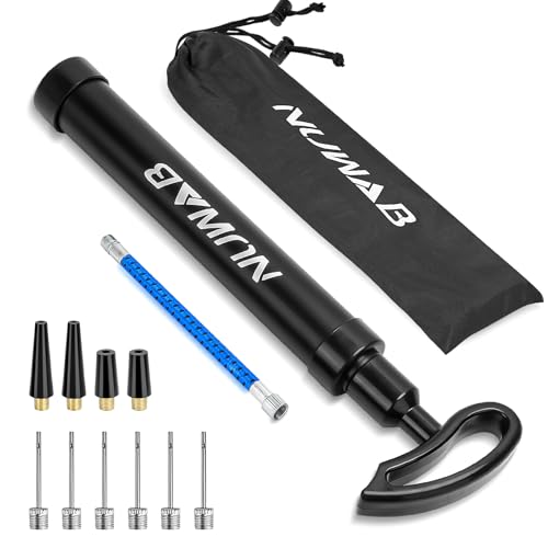Portable Hand Ball Pump with Needles & Carry Bag - 10.6-Inch