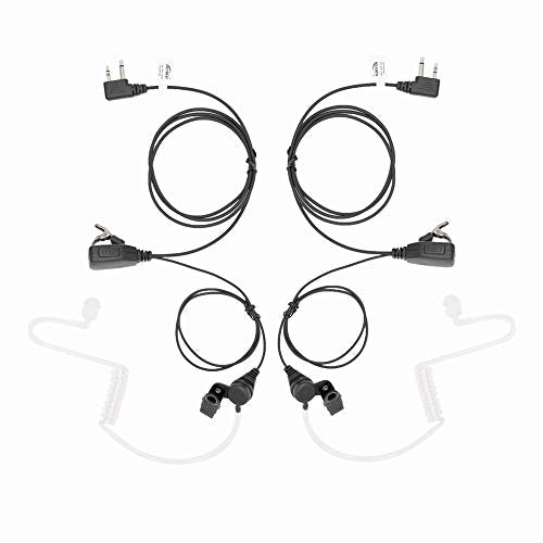 KEYBLU Transparent Acoustic Tube Earpiece for Midland Two-Way Radios 2 Pack