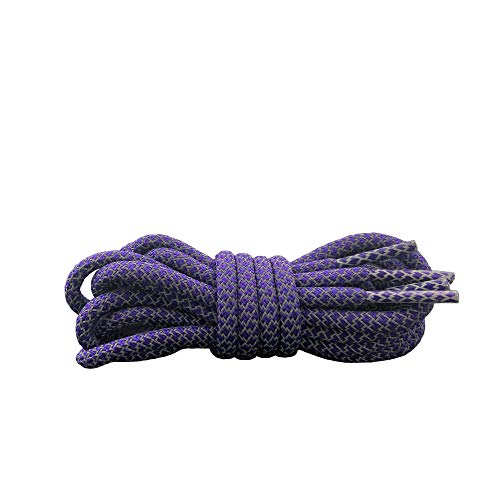 Reflective Round Shoe Laces for Sneakers - Purple 47 inch