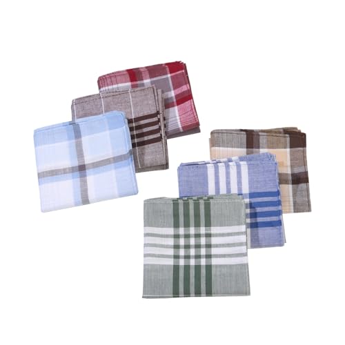 Men's 100% Cotton Handkerchiefs - 6 Pack Soft Pocket Squares
