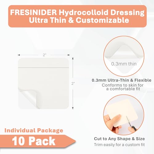Hydrocolloid Wound Dressing 2" x 2" - 10 Pack Ultra Thin Adhesive Bandages