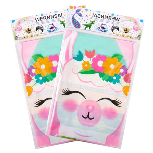 Alpaca Theme Tablecloth - 2 Pack 54" x 108" Disposable Covers