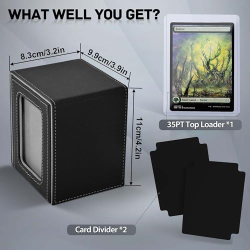ZLCA MTG Deck Box with Window Display Holds 100 Double-Sleeved Cards
