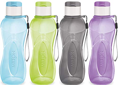 Pastel 4-Pack Kids Water Bottles 25 Oz Leakproof BPA-Free Plastic Drink Bottles