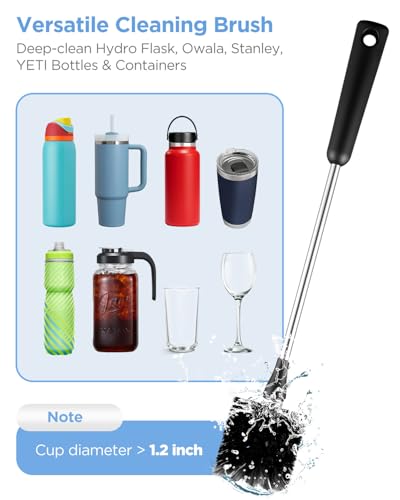 Black EasyAcc Water Bottle Cleaner Brush Set, 3 Pack for Hydroflask & More