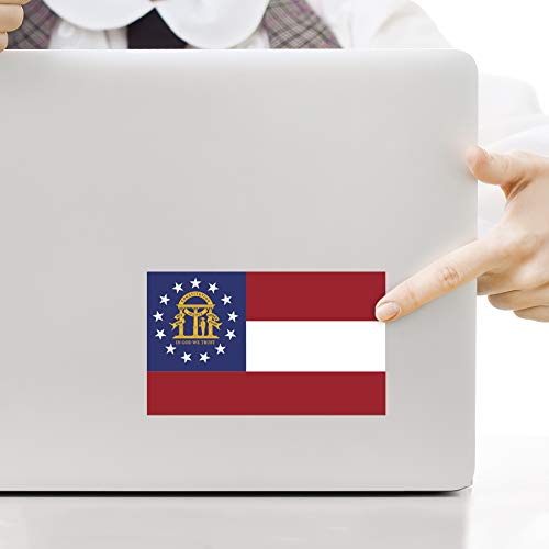 Georgia State Flag Decal Stickers - 2-Pack, 5" x 3", Premium Vinyl