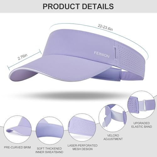 Feinion Women’s Stretch Visor Hat with Sunglass Slot – Purple