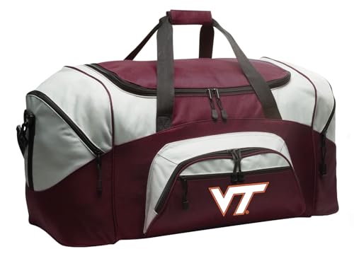 Large Virginia Tech Duffel Bag - Deluxe Hokies Luggage - Maroon