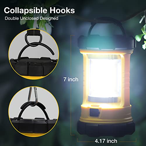 CT CAPETRONIX Camping Lantern, 3200LM Bright Camping Light, 4600mAh Rechargeable LED Lantern for Power Outages, 5 Light Modes Camping Lamp for Fishing/Hurricane/Emergency, Camping Must Haves