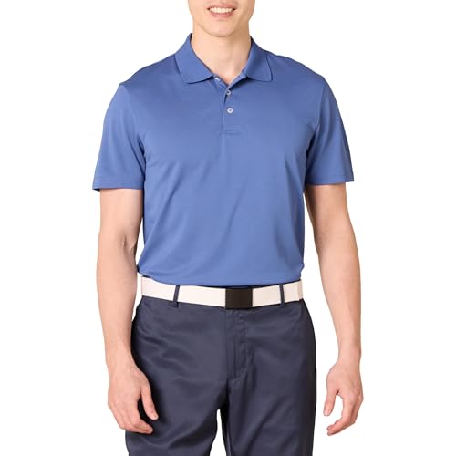 Men's Slim-Fit Quick-Dry Golf Polo Shirt - Recycled Polyester, Blue, Medium