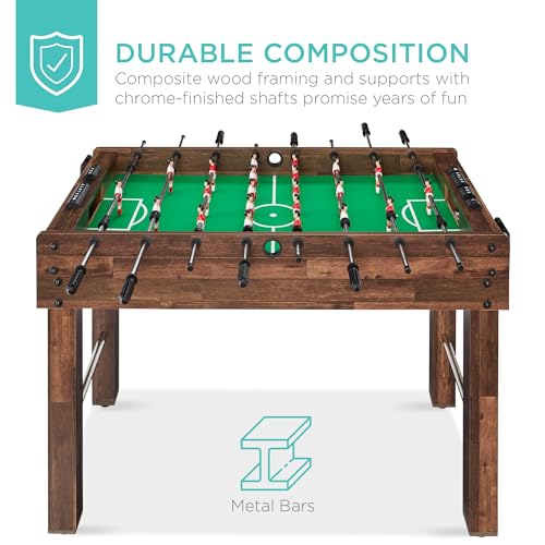 48-Inch Foosball Table - Walnut Finish, Ergonomic Handles & Cup Holders