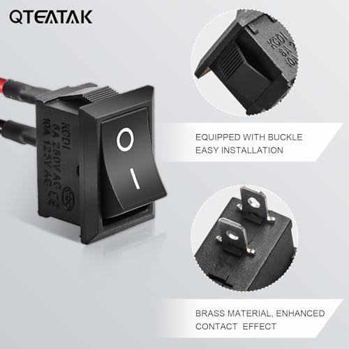 KCD1 On/Off Pre-Wired Boat Rocker Switch - 2-Pin Pack of 5