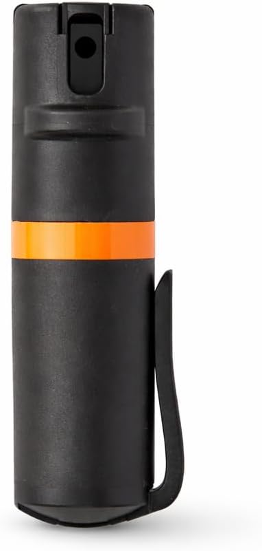 POM Pepper Spray Pocket Clip, Quick Flip Top Safety, Maximum Strength OC Formula with UV Marking Dye, Safe Compact and Tactical Design for Everyday Carry, 25 Bursts, 10 ft Range, 0.5 fl oz