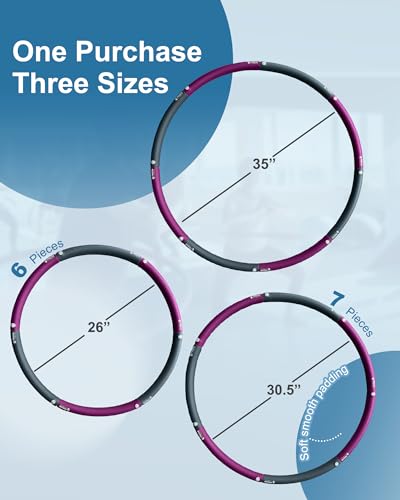Weighted Fitness Hoop - 8 Detachable Sections, 4.2LB - Purple