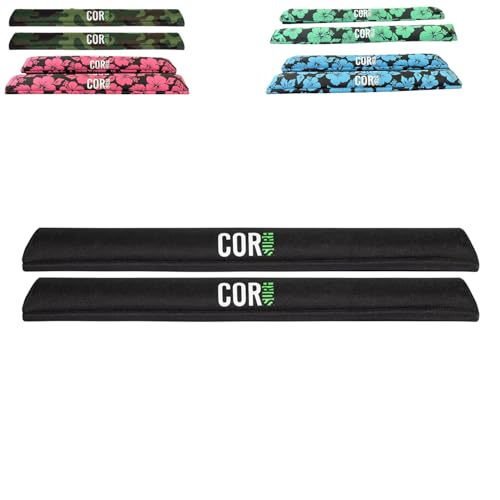 Aero Car Roof Rack Pads for Surfboards, Kayaks, Canoes - Black, 28" Wide