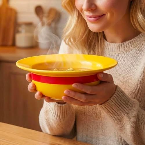 Ceramic Ramen Bowl Set with Straw Hat Design and Stainless Steel Utensils