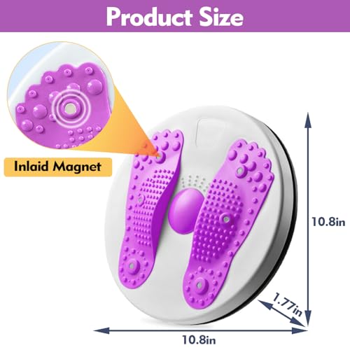 Twist Board Exercise Machine with Foot Massage - Purple