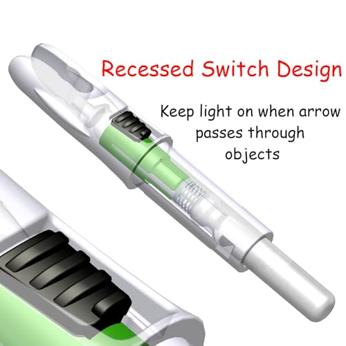 Linpeng Lighted Arrow Nocks GT/.246 Green with ON/OFF Switch - 6 Pack