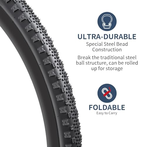YunSCM 700C Gravel Bike Tires 700x38C Black02 Durable Off-Road Tire