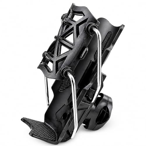 Bike Water Bottle Holder with Auto Locking Clamp - Black