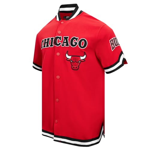 Men's NBA Classic Chenille Button Down - Chicago Bulls - Large - Red/Black