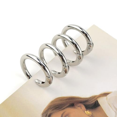 10 Pack Round Spring O Rings - Metal Carabiner Snap Hooks for Handbags