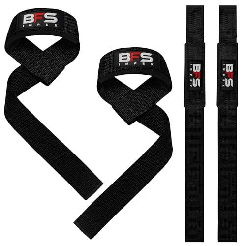 Weightlifting Straps with Neoprene Padding - Black