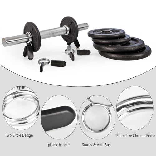 Spring Clip Collars for Olympic Barbells - 1 Pair Weight Clips