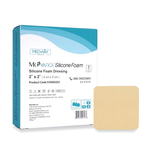 Silicone Adhesive Foam Dressing 2"x2" - Box of 5