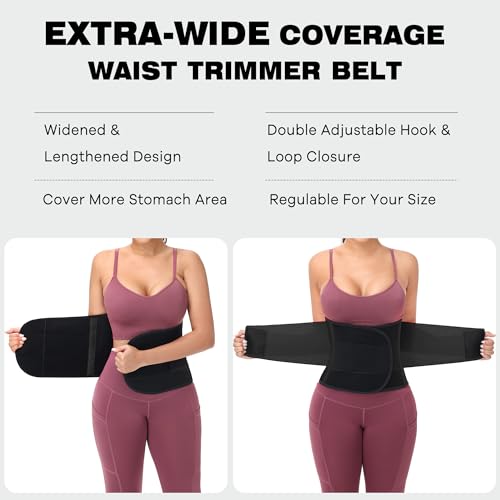 Waist Trainer Belt for Women & Men - Small Black Shaper Trimmer