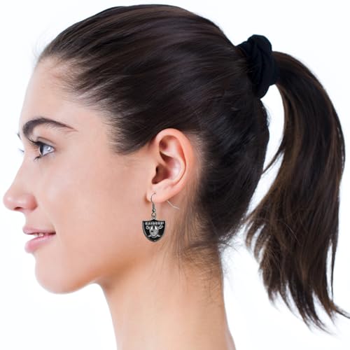 Las Vegas Raiders Dangle Earrings - Team Color Hypoallergenic
