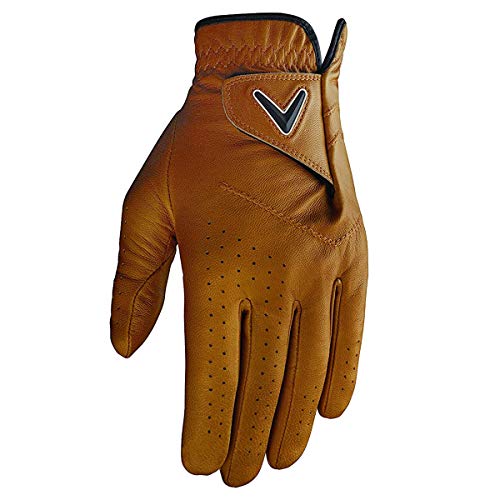 Men's Golf Glove - Premium Leather Tan - Medium-Large - Left Hand