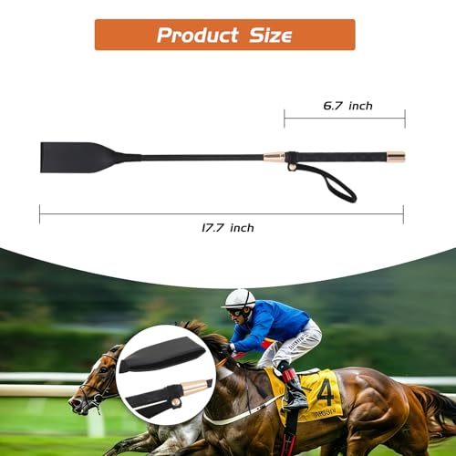 18-Inch PU Leather Riding Crop - Ergonomic Equestrian Whip