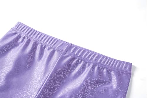Girls' Sparkly Hollow Back Gymnastics Leotard with Shorts - Ages 3-11