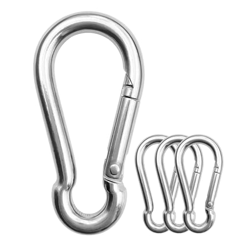 Heavy Duty 304 Stainless Steel Carabiner Clip - 2.36 Inch (8 Pcs)