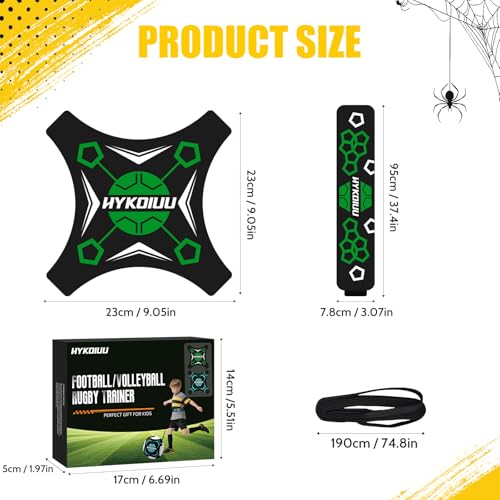 HYKOIUU Green Soccer Trainer Ball Control Practice Equipment for Kids & Adults