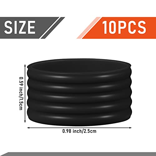 10 Pcs Tennis Racket Grip Bands - Silicone Rubber Non-Slip