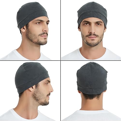 Cotton Skull Cap Beanie for Men and Women - Lightweight & Breathable Nightcap