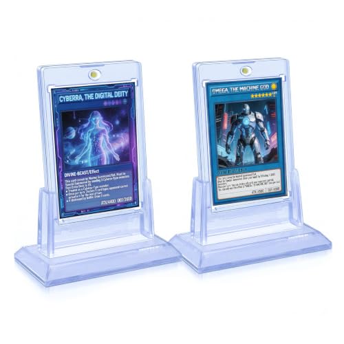 Magnetic Trading Card Holder Set - 4 Holders + 4 Stands