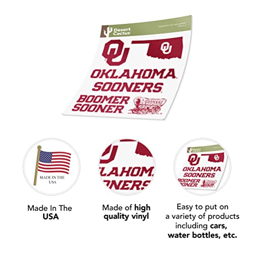 Oklahoma Sooners Vinyl Decal Sticker - College Fan Sports Car Laptop Decor