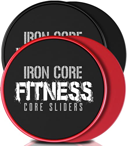 Core Sliders for Total Body Workouts - 2 Pack Black & Red