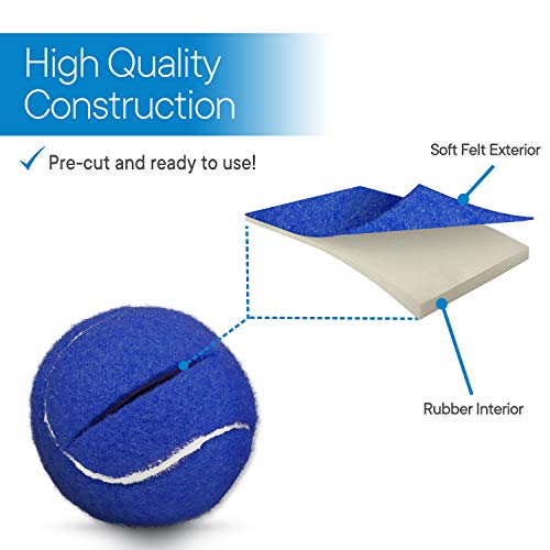 Walker Glide Balls - Precut Openings for Easy Installation - Blue, 4 Count