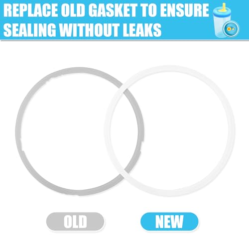 6pcs Replacement Silicone Gaskets for Zak Designs Kelso Water Bottles - White