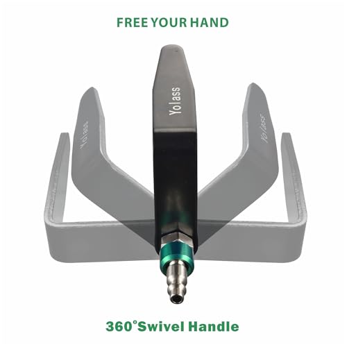 Yolass Pneumatic tool hook,1/4"NPT and 360¡Æ Rotatable L Air Rafter Hooks are Lightweight,Quick and Easy to Install for Air Blow Guns,Pneumatic Nail Guns,with Brass Joints,1-Piece