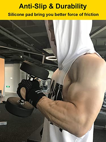 Weightlifting Gym Gloves - Breathable, Anti-Slip, Small/Black