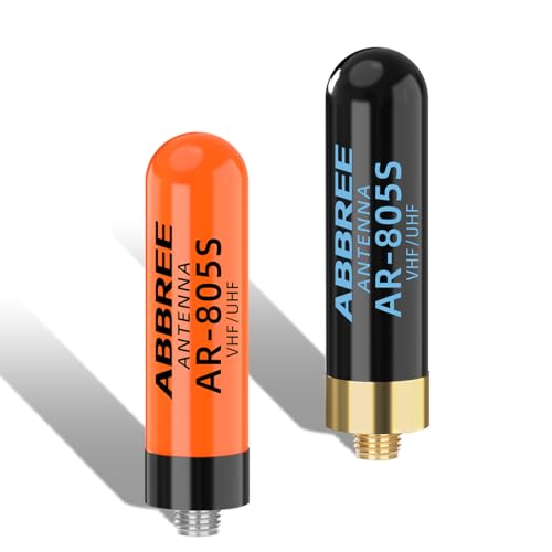 Dual Band VHF/UHF Ham Radio Antenna - 1.96" Mini AR-805S - Black-Orange (2 Pack)